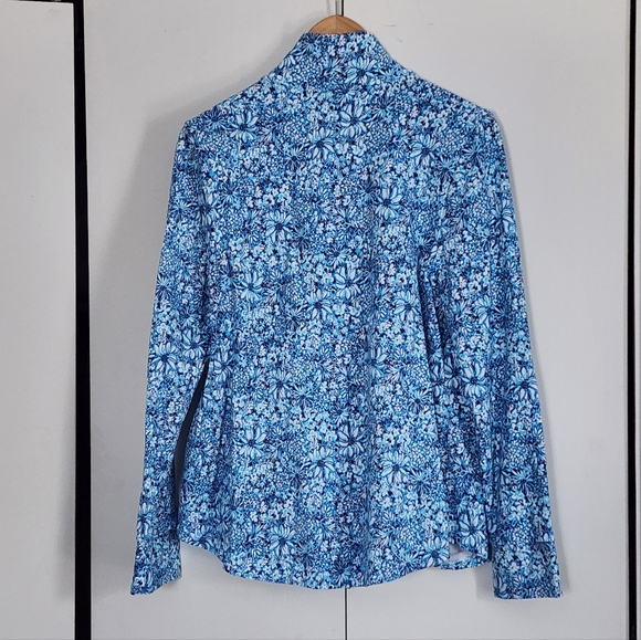 Lilly Pulitzer Blue Floral Bomber Jacket - Picture 2 of 4